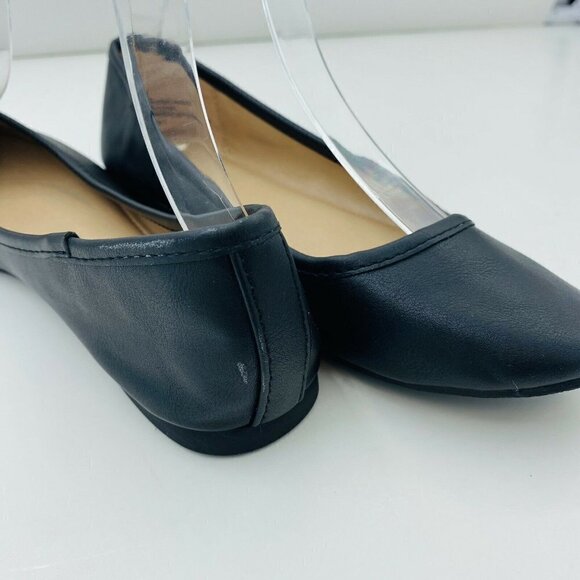Universal Thread Black Faux Vegan Leather Slip-On Ballet Flat Size 6 - Picture 6 of 7